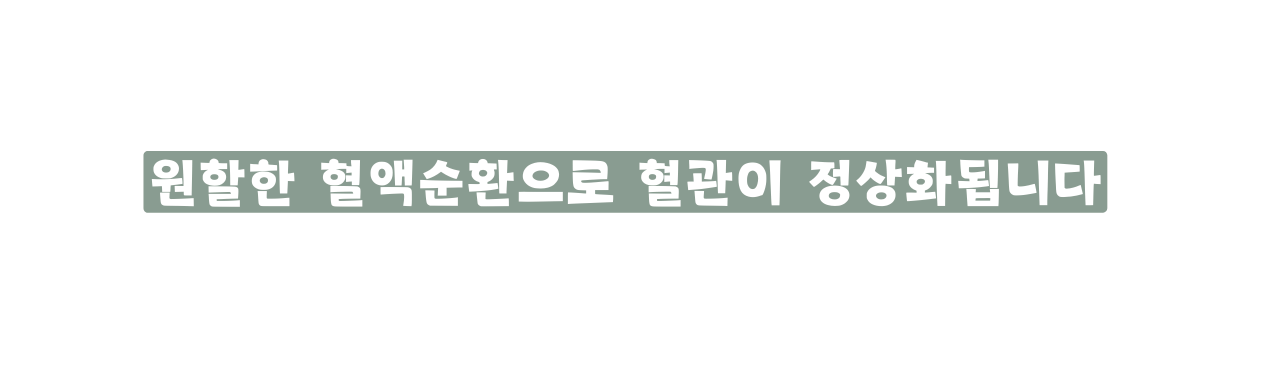 원할한 혈액순환으로 혈관이 정상화됩니다